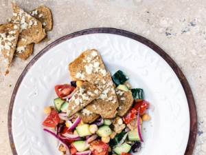 Greek Pita Crisps on a plate