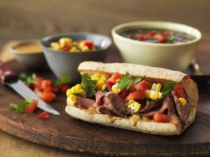 Steak Sandwich with Corn Salsa on the side