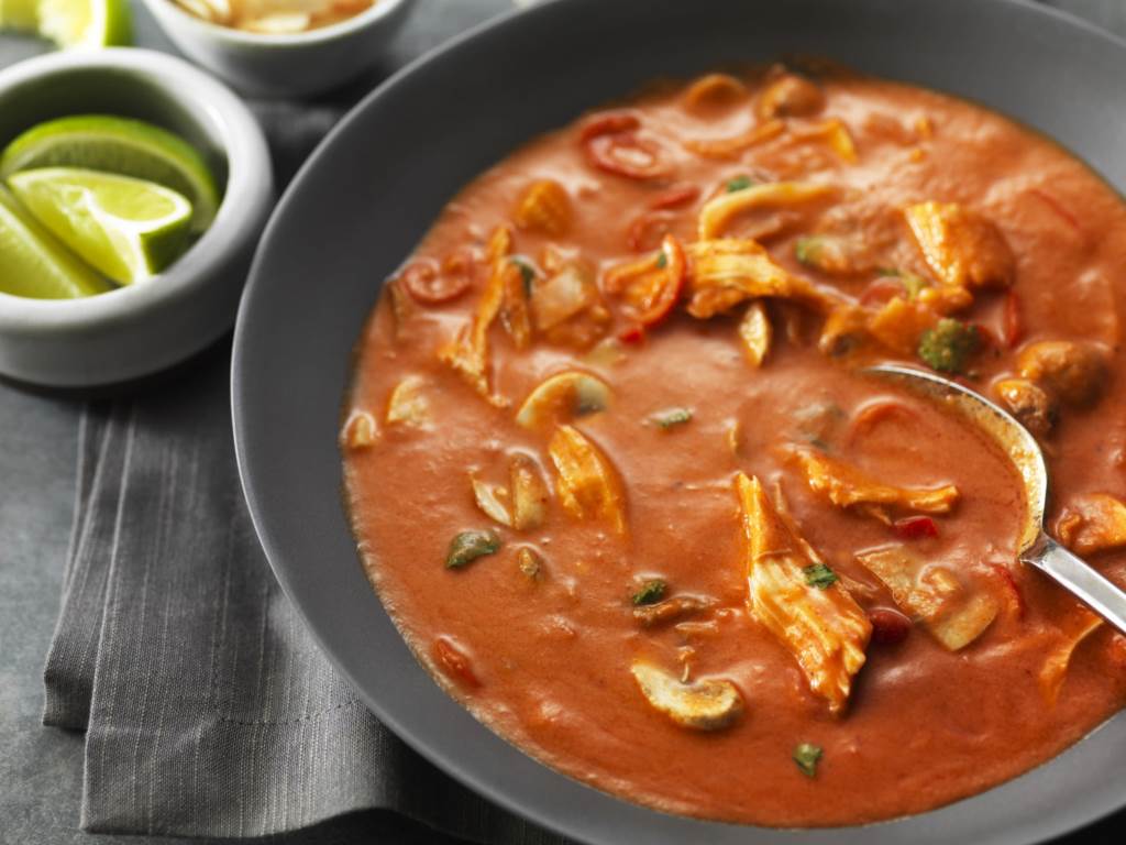 Thai Tomato Coconut Soup in bowl